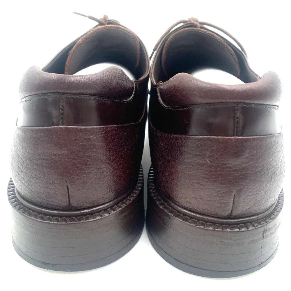 Mezlan Picasso Shoes Mens Size 11M Brown Leather Oxford Y2K Square Toe Lace Up